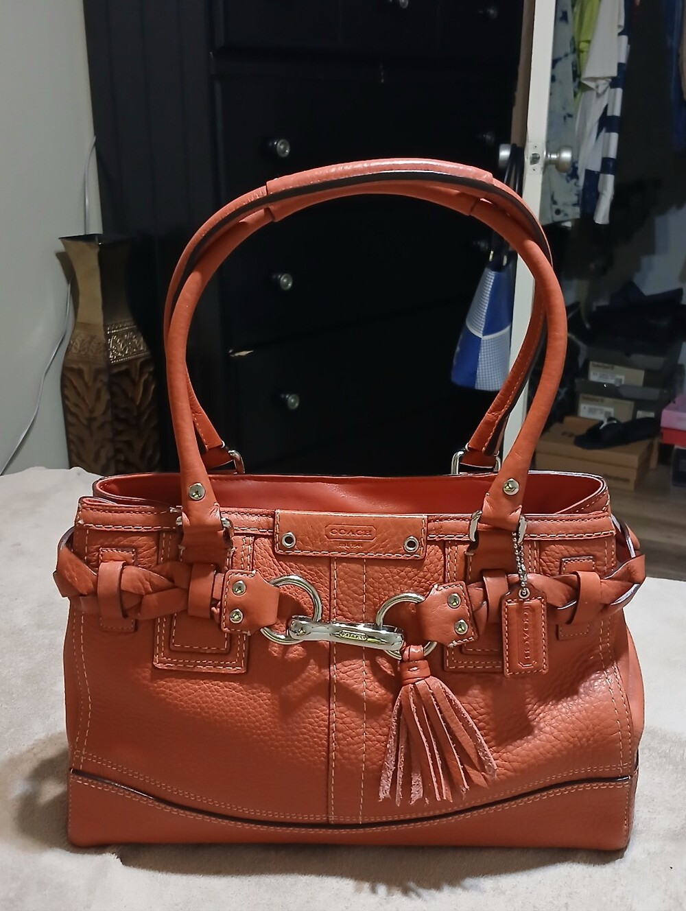 Coach Hampton Mediun Leather Satchel